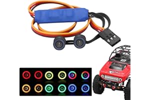 WOAEIUOS RC Light RC Headlights Angel Eyes with 12 Modes for 1/24 RC Crawler Axial SCX24 AXI90081 AXI00002 AXI00001 AXI00006 AXI00005