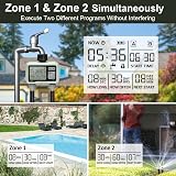 Johgee 2 Zone Sprinkler Timer, Programmable Watering System with Rain Delay view 5