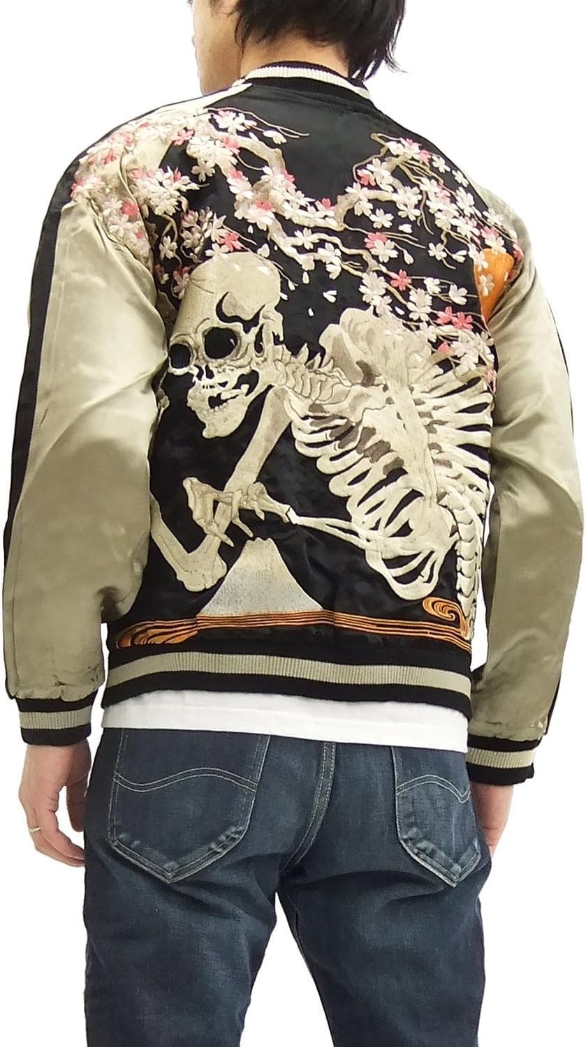 SCRIPT Japanese Souvenir Jacket SSJ-003 Skull Men's Sukajan Black