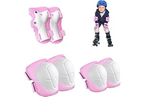 EILLEO Knee Pads for Kids Elbow Pads Set Toddler Protective Gear Set Kids Elbow Pads and Knee Pads for Girls Boys with Wrist Guards 3 in 1 for Cycling Electric Bike Rollerblading Scooter