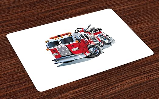 Abakuhaus Un Camion Set De Table Véhicule Pompiers Déco