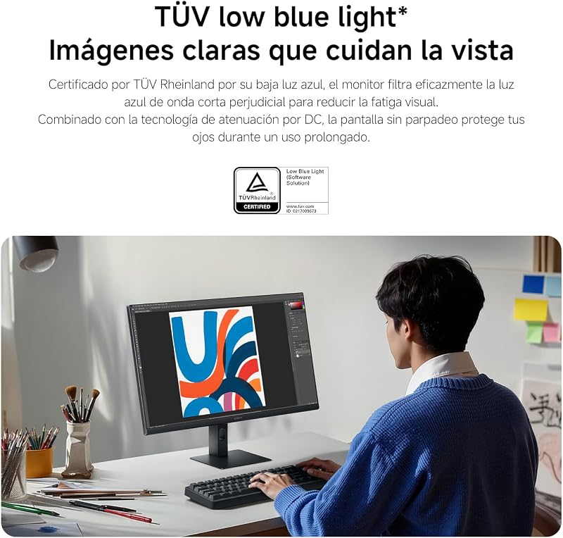 Monitor FHD de 27 polegadas A27i 2026, FreeSync a 144Hz, HDR10, IPS, 99% sRGB, △E < 1, Certificação TÜV de Luz Azul Baixa (1920 x 1080/HDMI 2.0/DP 1.4)