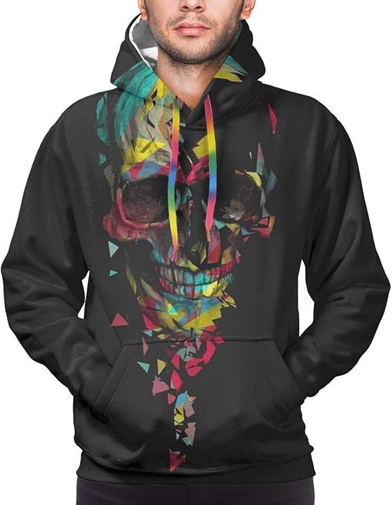 Amazon Co Jp カラフルな頭蓋骨 メンズ パーカー ファッション カーディガン キャップ付き カジュアルウェア 服 ファッション小物
