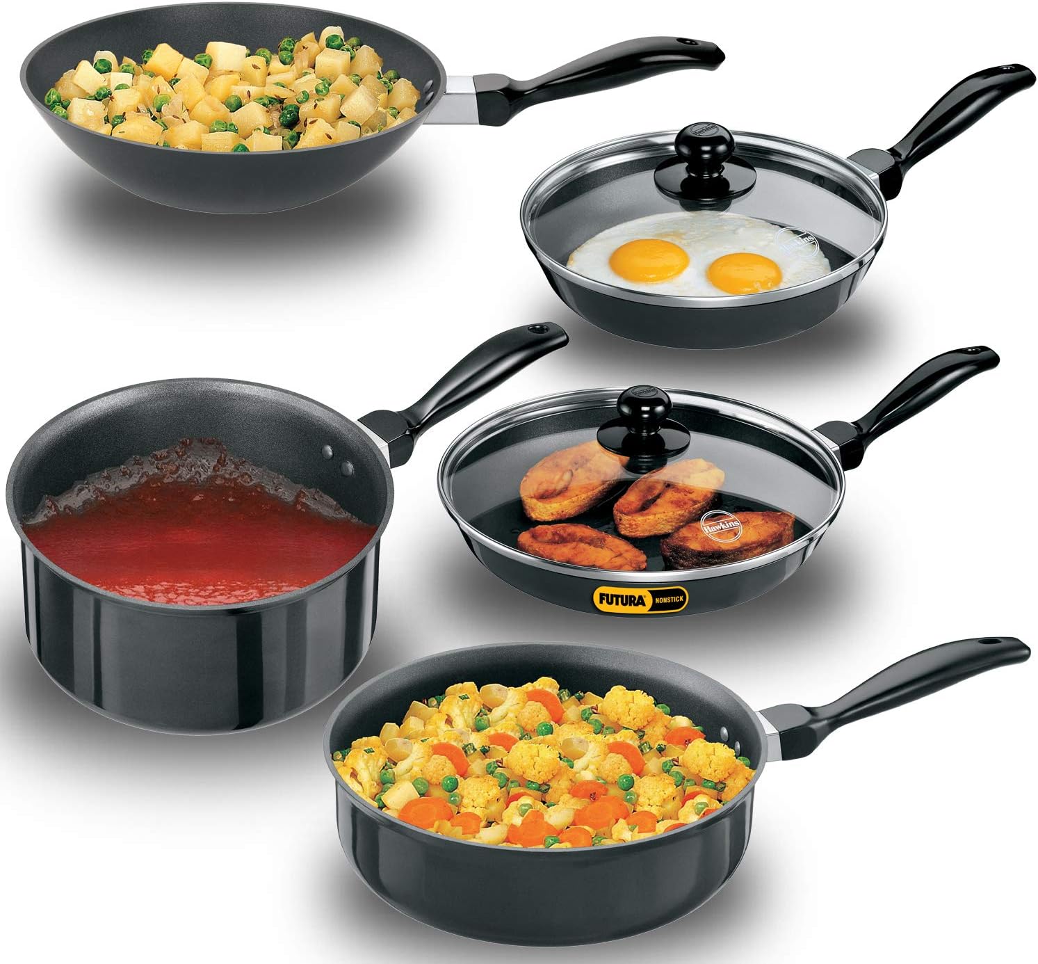 Hawkins Futura NonStick Cookware, 7 Pieces Set (QS5), 2