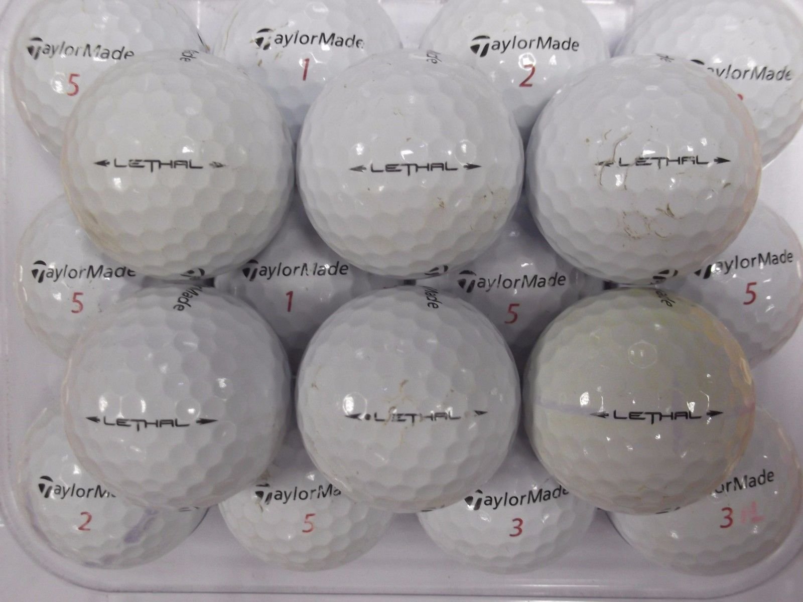 50 TAYLOR MADE LETHAL GOLF BALLS GRADE B GOLF LAKE BALLS (used not new)