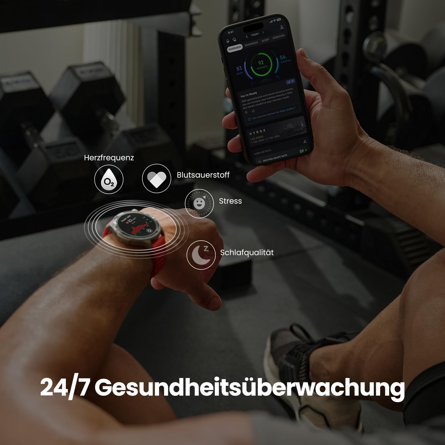 Amazfit Balance 2 Smartwatch 47mm 1.5'' AMOLED Sapphire Glass, Offline-Karten, Dualband-GPS, 21 Tage Akkulaufzeit, 170+ Sportmodi, HYROX & Golfmodus, Herzfrequenz & Schlaftracking für Android & iPhone 5