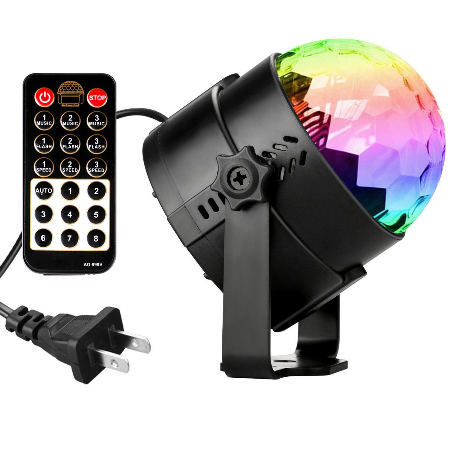 Deep Dream Crystal Ball Party Light Disco Ball Strobe Lighting Rotating Lamp 5W RGBWP LED Sound Activated DJ Karaoke Stage Lights Kids Birthday Gift For Men Home Supplies