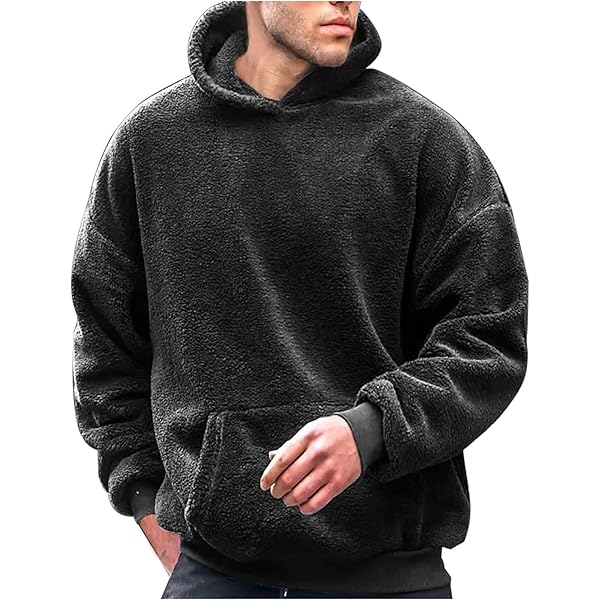 Fleece Fuzzy Hoodies for Men Winter Sherpa Soft Comfort Plush