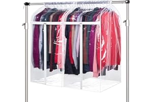 Zilink Clear Garment Bags for Storage 40 inch (2 Pack) Hanging Garment Rack Cover Suit Bags Organizer Hanging Clothes Cover for Suit Coats Jackets Dress Storage