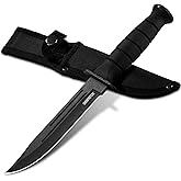 DISPTACH 10.5-Inch Fixed Blade Tactical Knife with 6-inch 3Cr Steel Blade, Rubber Handle & Nylon Sheath – Full Tang Survival Knife for Bushcraft, Hunting, Camping, Outdoor, EDC