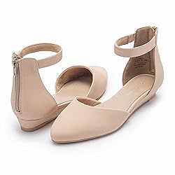 Cusolemore Ankle Strap Flats for Women, Comfortable