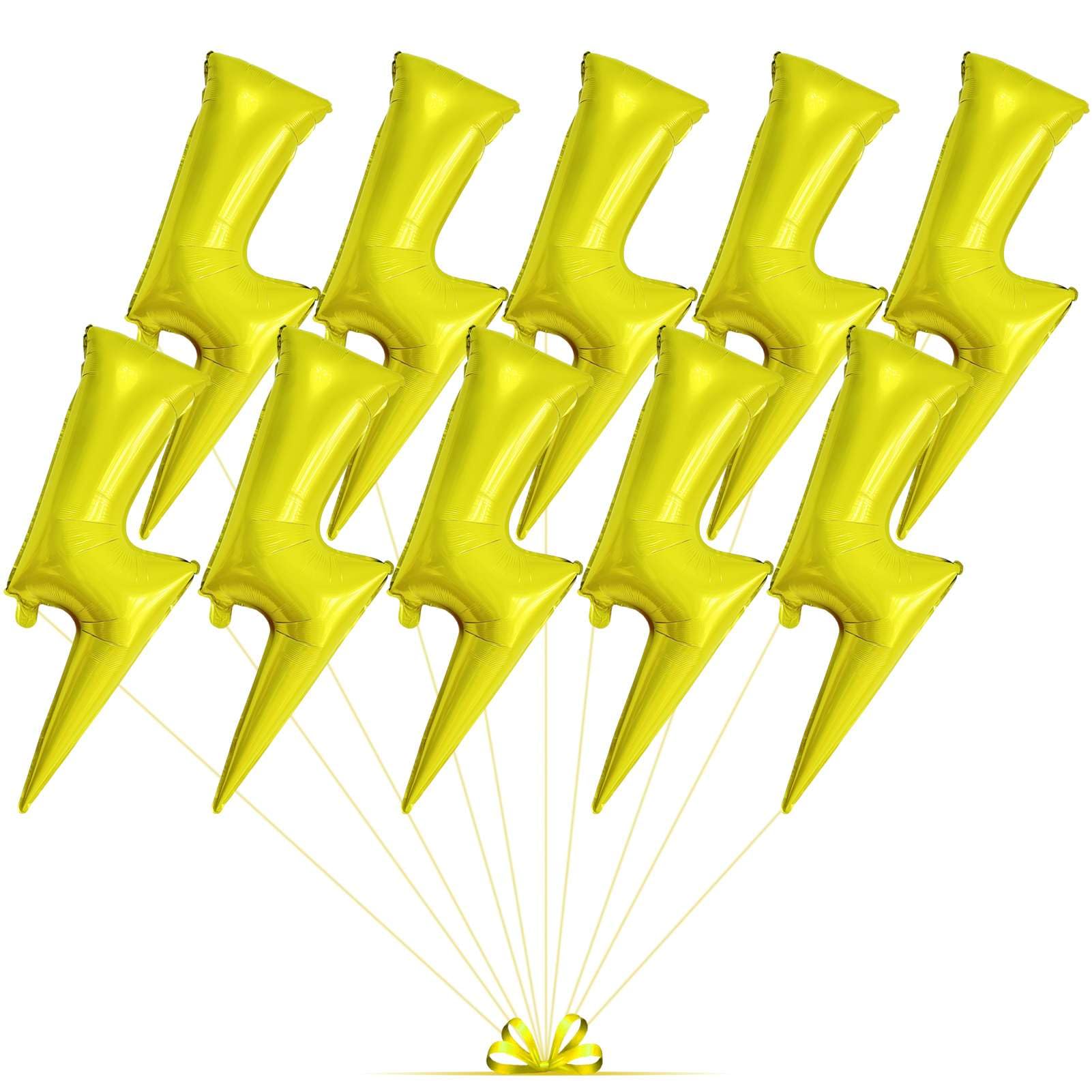 Photo 1 of 10 Pcs Large Lightning Balloons,45 Inch Lightning Foil Balloons,Flash Lightning Balloons Lightning Shape Foil Balloons for Birthday Party Wedding Baby Shower Decorations Supplies (Yellow)