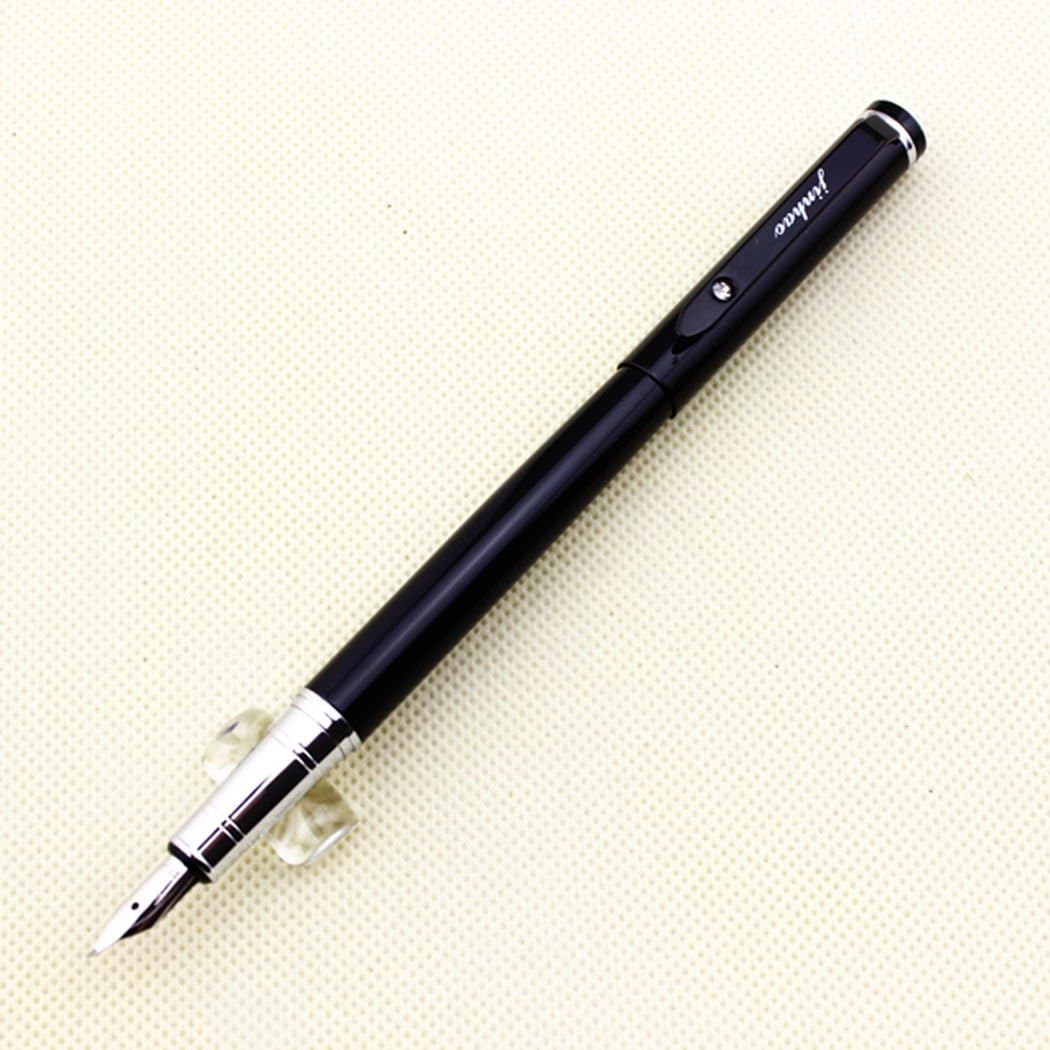 Gullor Advanced Jinhao Calligraphy Fountain Pen 101 Black with Silver, Black, silver - Image 3