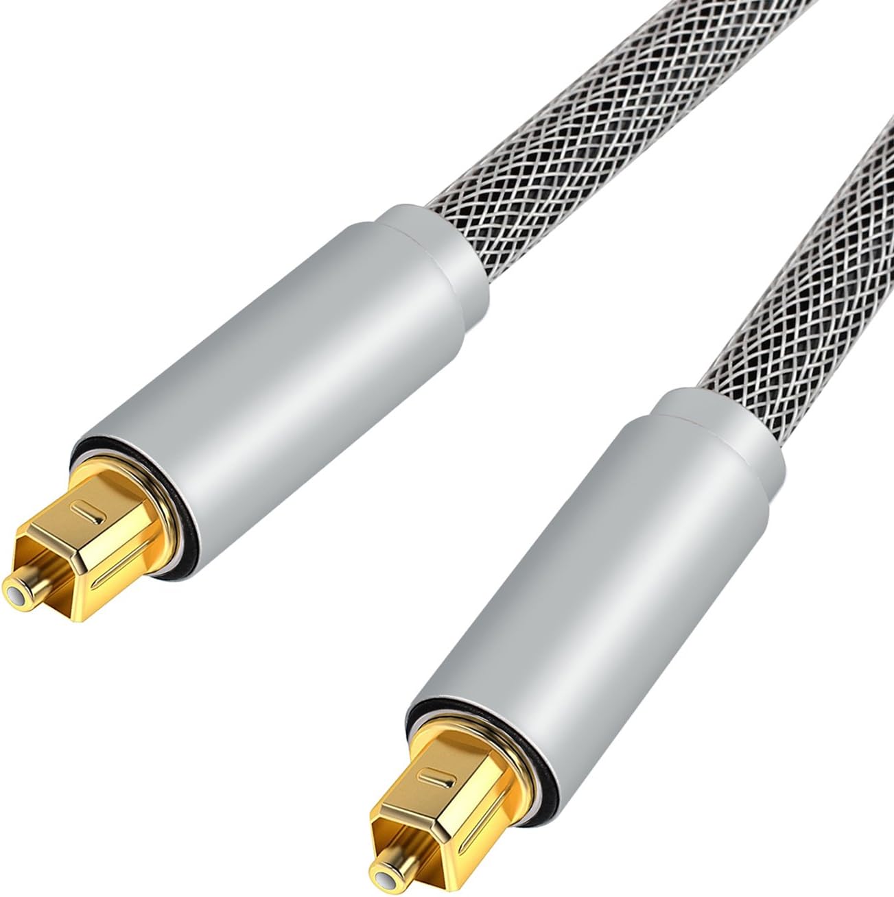 Proster Optical Cable 2M/6 Feet Optical TOSLINK Digital Audio Cable with 24K Gold-plated Conductor SPDIF Toslink Cable with PE PVC Nylon Braid Jacket Compatible with PS4 PS3 Xbox One Sky HD