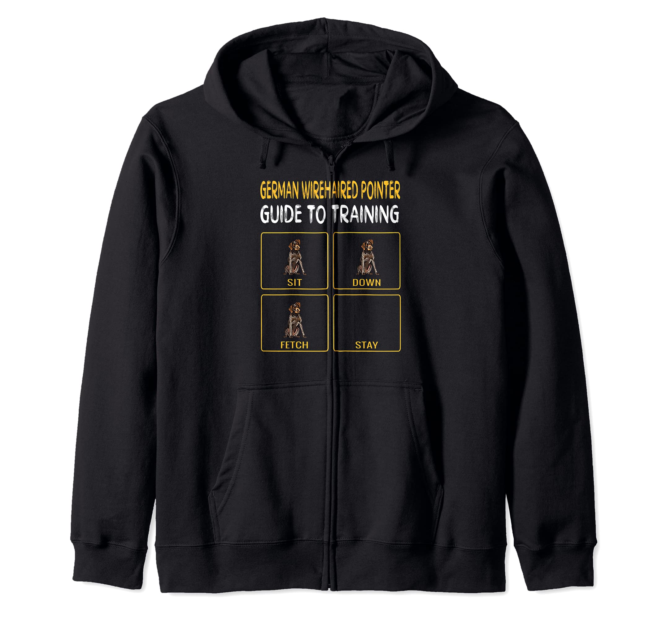 German Wirehaired Pointer Guide To Training Dog Obedience Zip Hoodie — image 1