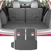 powoq Cargo Mat with Backrest Mats Compatible with 2022-2026 Acura MDX | Cargo Liner TPE All Weather Protection Replacement for 2022-2026 Acura MDX Accessories (Trunk Mat with Backrest Mats)