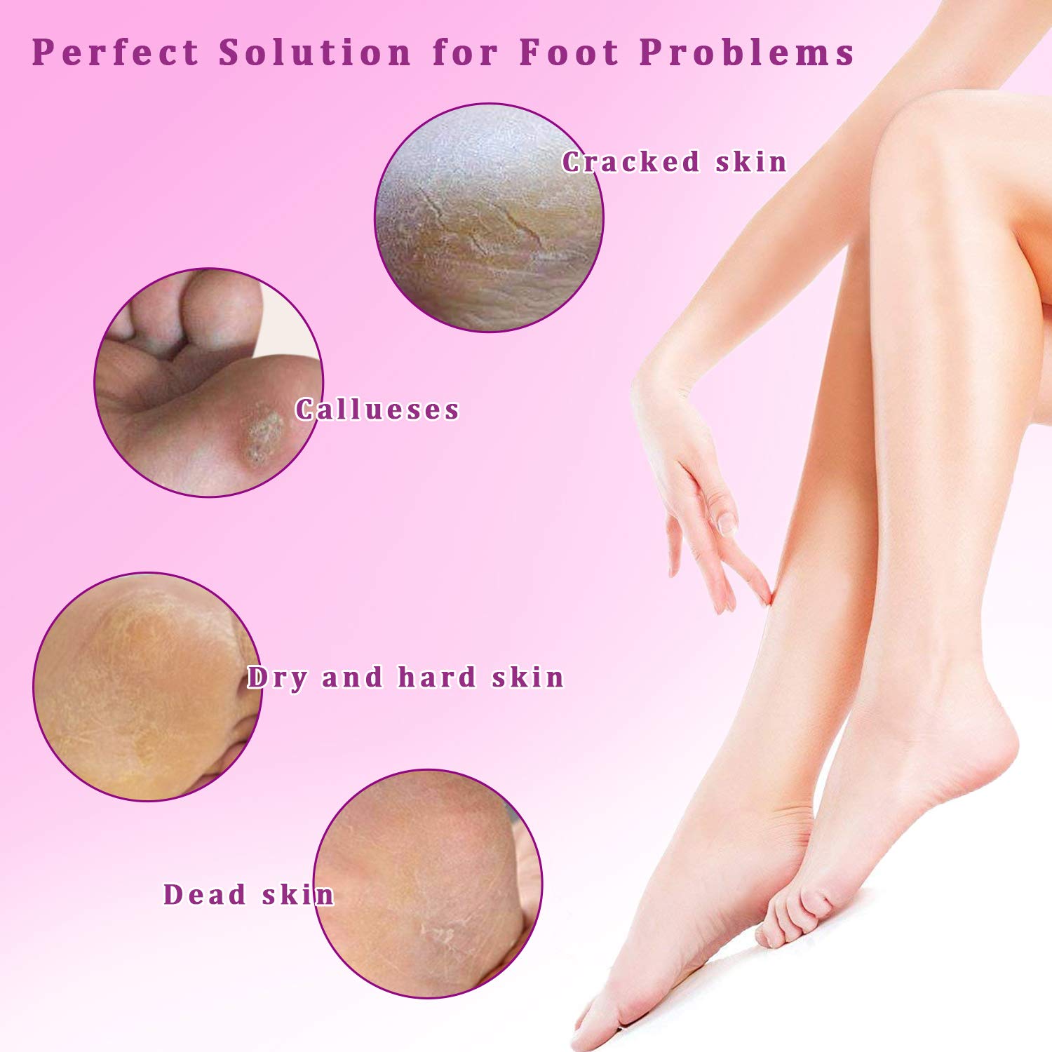 VSADEY Maschera Piedi Esfoliante, Foot Mask, Exfoliating Foot Peeling Mask Idratante, Maschera Esfoliante, Rimuovere Calli, la Pelle Morta e Odore Piedi - 2 Paia (Lavanda e Rosa)