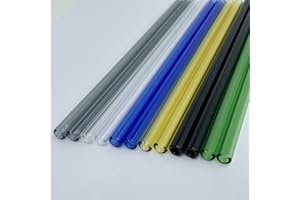 YEESEOK Glass tubes 12 Piece, 8 Inch Long Borosilicate Glass Tubes OD 8 mm Thickness 1.5 mm Colorful Industrial Glass Tubing for Tall Cup (8mm / Multiple Colors)