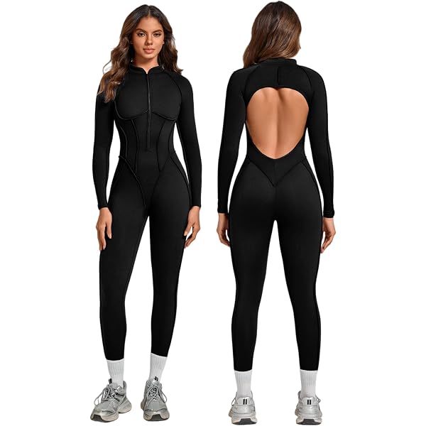 Amazon.com: AEEZO Womens Contour Seams Long Sleeve Padded Workout