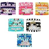 Pasonly Friendship Bracelets, Kids Bracelets, Boho Stackable Bracelets for Women Beach Jewelry Surfer Heishi Clay Bead Bracelets