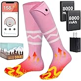 Heated Socks for Men Women with App Control, 8000mAh Battery Rechargeable, Electric Heating Warm Socks,360° Heating Warmth, Heated Toe Design, Foot Warmer for Skiing,Hiking, Hunting