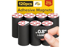 X-BET MAGNET Peel-&-Stick Flexible Adhesive Magnets - 120 Magnetic Dots for Office Supplies, Whiteboard, Crafts, Fridge, & School Projects