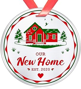 Elegant Chef New Home Christmas Ornament- Our New Home Est. 2020- Housewarming House Owner Keepsake Bridal Shower Wedding Gifts- 1st time Homeowner Real Estate Closing Gift- 3 inch Stainless Steel
