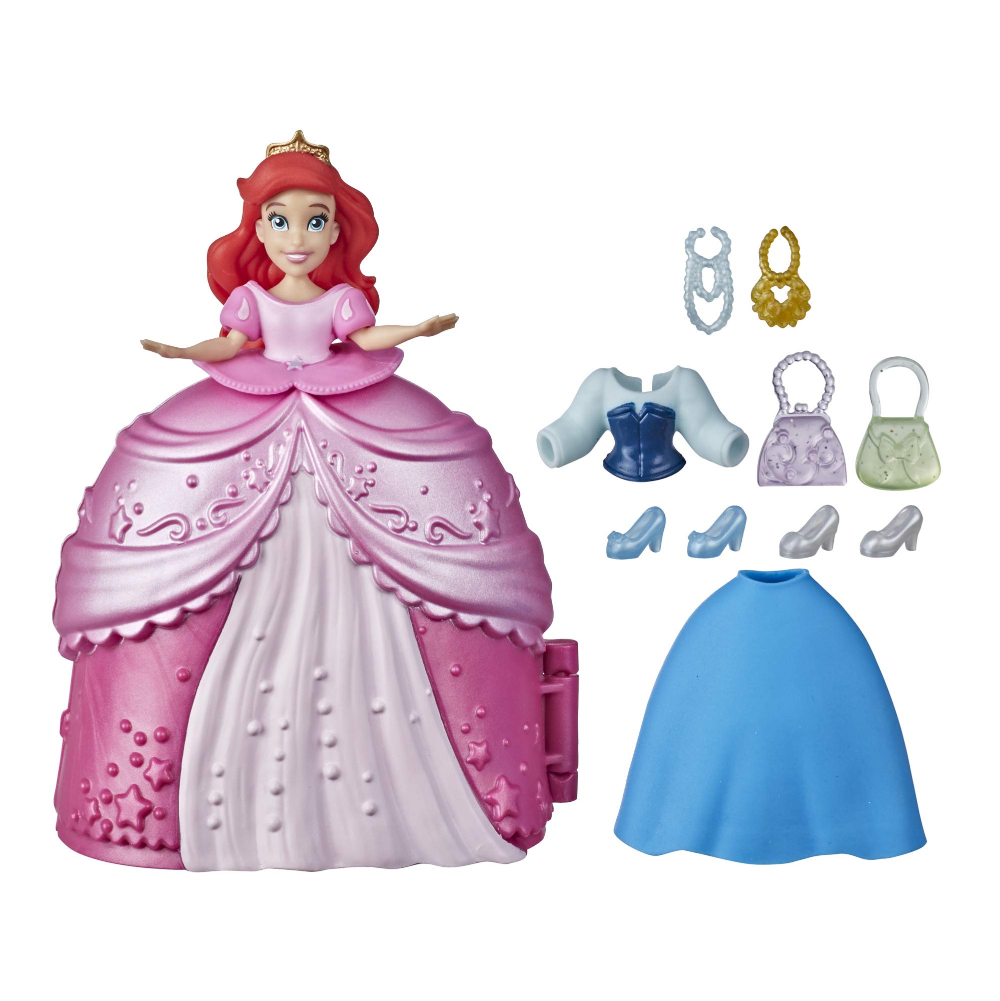 Disney Princess Styling Surprise Ariel, Mini Doll Play Set with Dresses and Accessories, Toy for Girls from 4 Years
