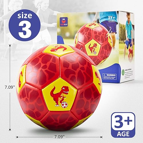 hahaland Size Soccer Ball for Kids with Pump Mesh Bag Dinosaur
