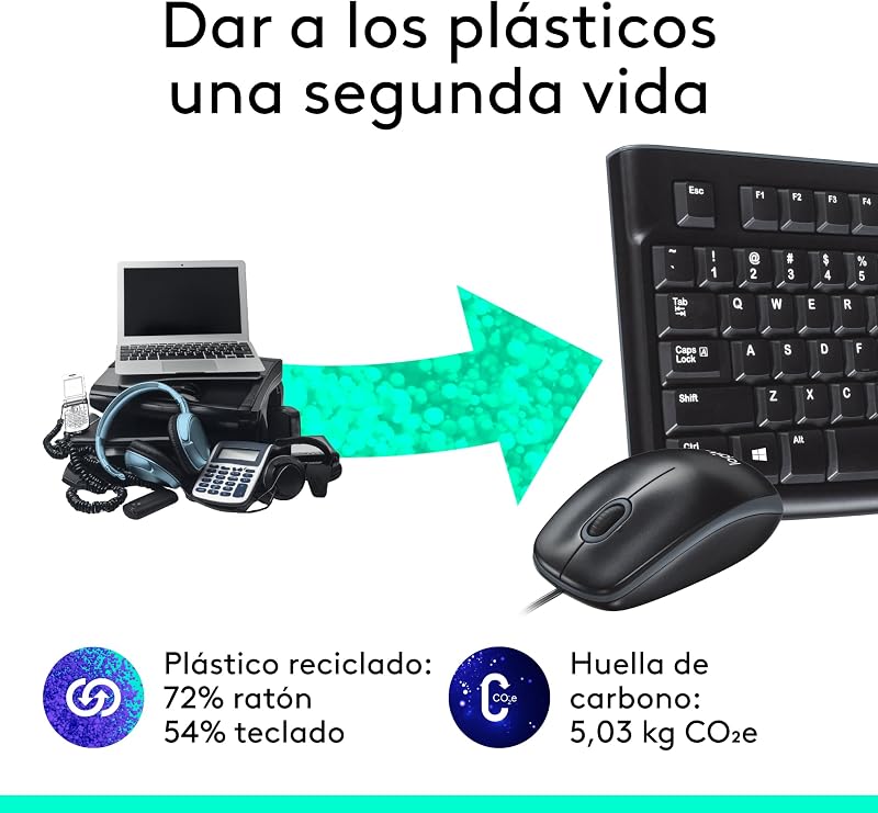 MK120 Combo com Teclado e Rato com Fios - QWERTY