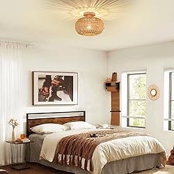 Zswanbei Boho Rattan Ceiling Light - Flush Mount
