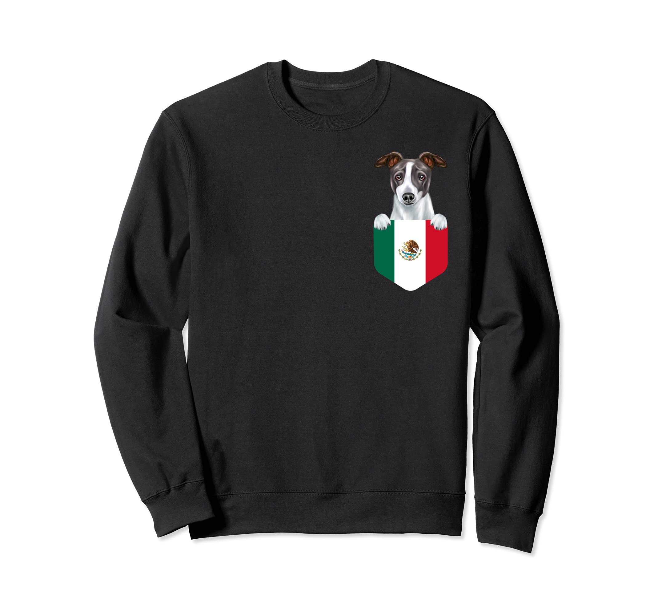 Mexico Flag Italian Greyhound Dog In Pocket Sweatshirt
