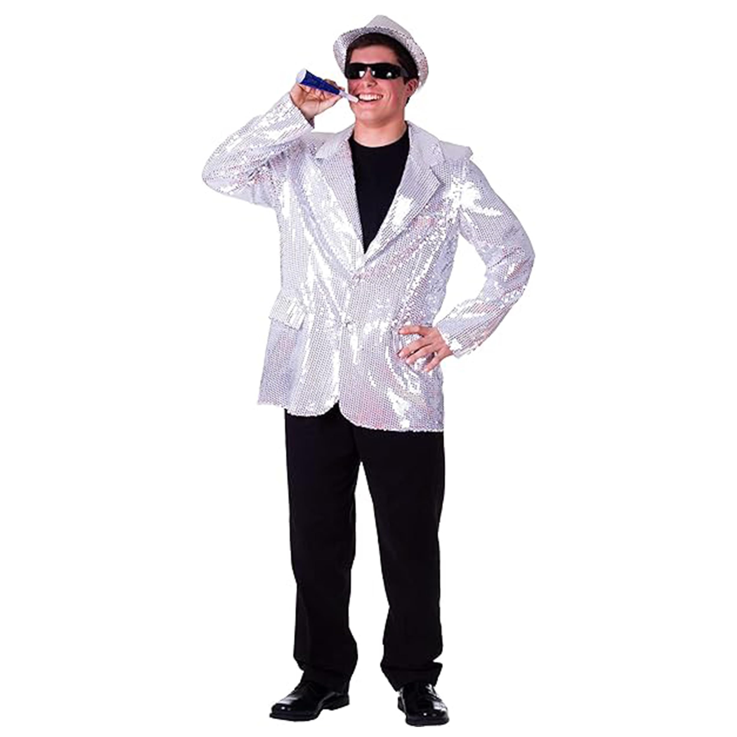 Dress Up America Fully Lined Sequin Jacket for Adult - Beautiful Dress Up Set for Role Play Silver