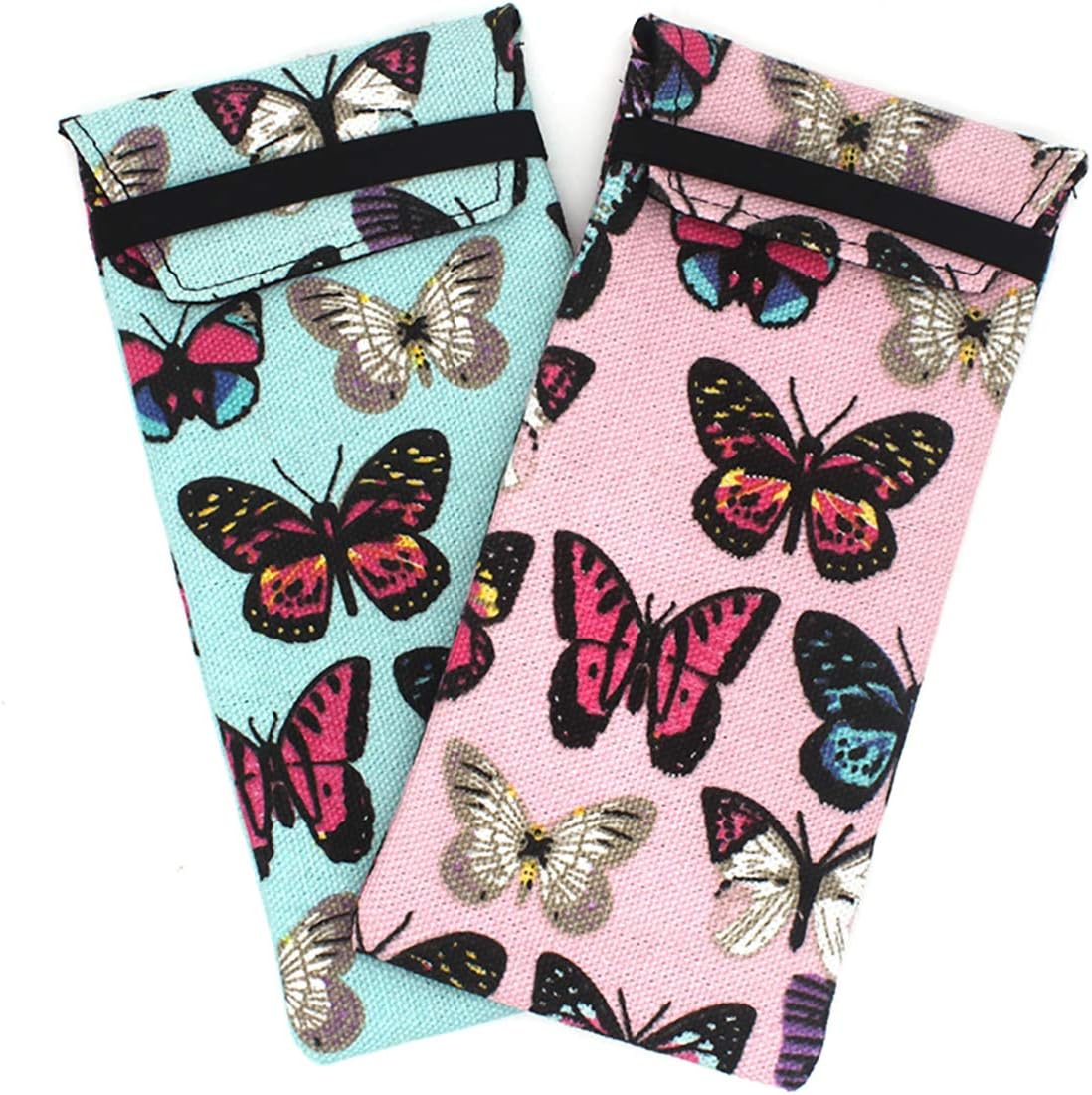 3 PACK Soft Cloth Slip In Lady Floral Eyeglass or Sunglasses Pouch Case