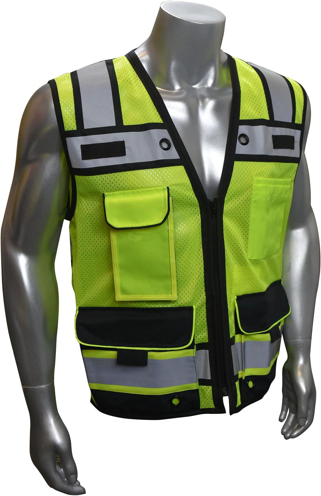RadiansSV65 Heavy Duty Surveyors Safety Vest with Zipper, Large Plan Pocket, Hi-Viz Green or Hi-Viz Orange