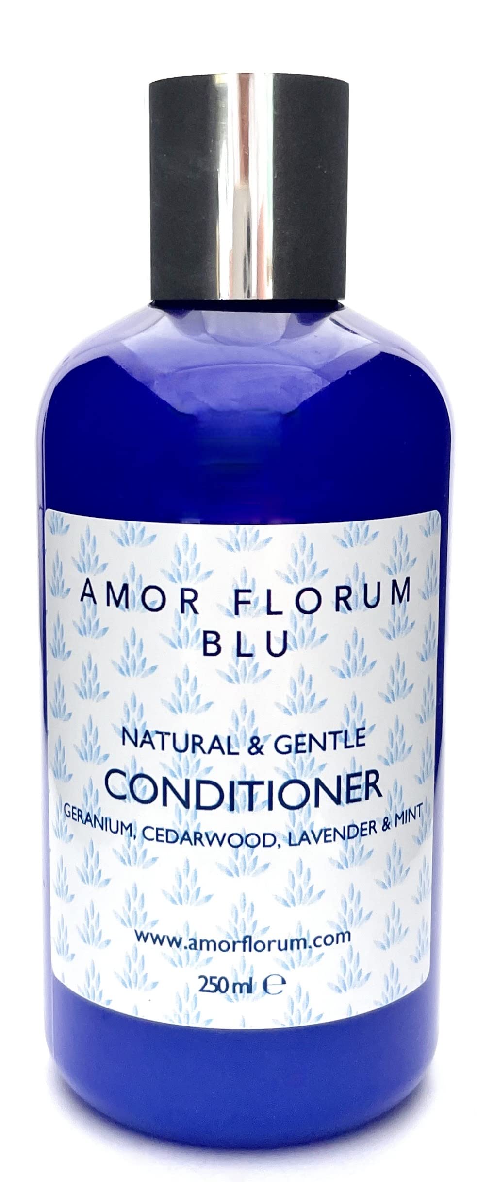 Amor Florum Blu - Conditioner - 99% Natural - Lavender, Mint, Geranium, Cedarwood. Sulfate/Parabens/Silicone Free. Gentle, Concentrated. pH 5.5 For Sensitive Skin. 250ml