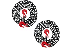 2PK - Falcon Cargo 1/2" X 10' Grade 80 Transport Binder Chain - 12,000 LBS WLL - Clevis Grab Hook, Tie-Down, Towing