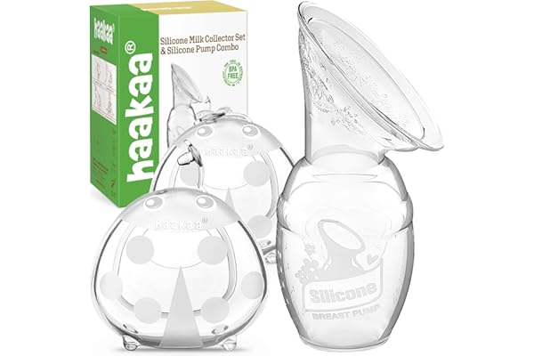 haakaa Manual Breast Pump & Ladybug Breast Milk Collector Combo Breast Shells for Breastfeeding Silicone Breast Milk Catcher 