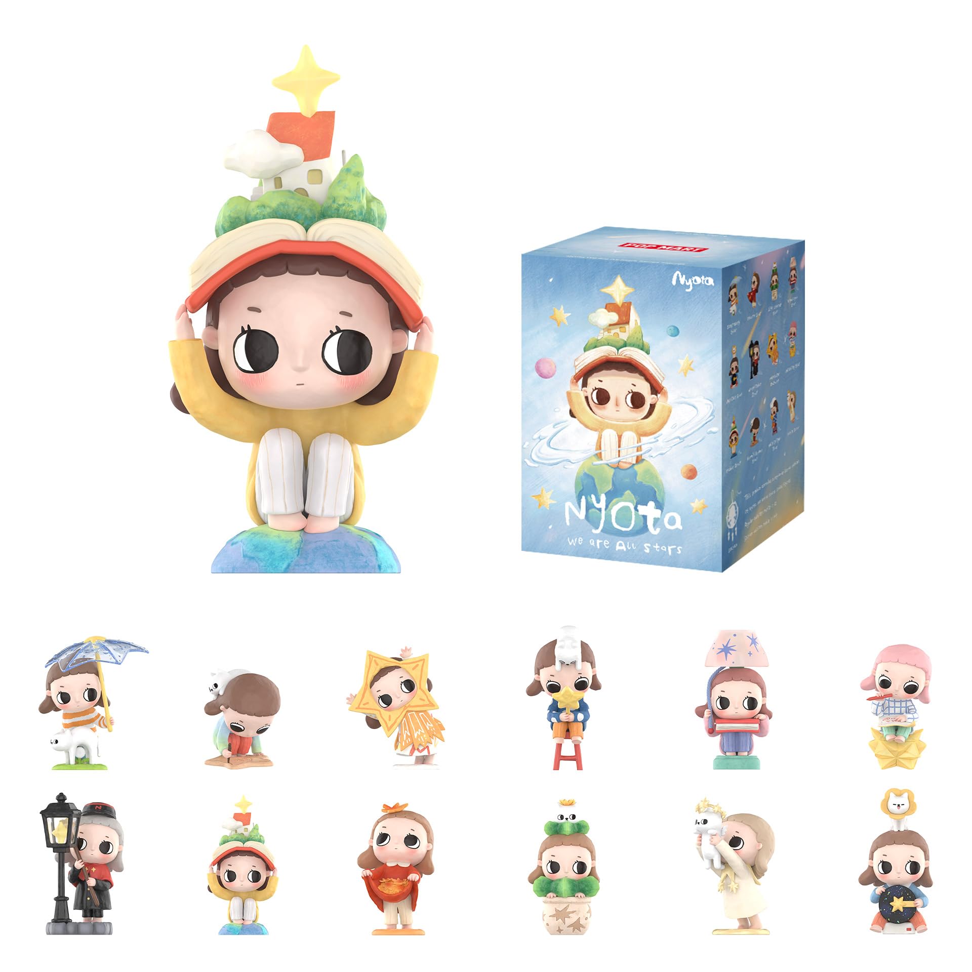 POP MART Nyota We are All Stars Series Blind Box Figures, Collectible Toys Home Decorations, Holiday Birthday Gifts for Girls and Boys, Single Box
