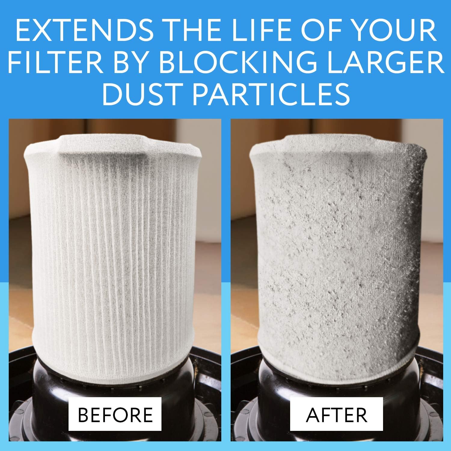 [10 Pack] Shop Vacuum Filter Cover To Reduce Dust Build Up - Reusable, Washable Vacuum Bags - Shopvac Prefilter, Fits Most Canister Vacuums: Appliances