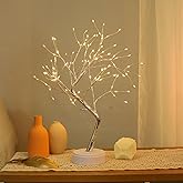 Meonua Bonsai Tree Lights for Easter Decor - 20" Firefly Tree Lamp with 108 LED Fairy Lights, Battery/USB Powered, Warm White - Home Decor, Gift for Bedroom, Living Room, Party