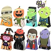 Nimbbex 24PCS Halloween Treat Bags, 3D Shape Foldable Halloween Treat Boxes, Small Trick or Treat Candy Goodie Gift Bags Bulk for Party Favor, Classroom Exchange, Decoration