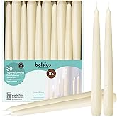 BOLSIUS 30 Count Household Ivory Taper Candles - 10 Inches - Premium European Quality - 8 Burn Hours - Bulk Pack Unscented Dripless and Smokeless Home Décor, Restaurant, Wedding, & Party Candlesticks