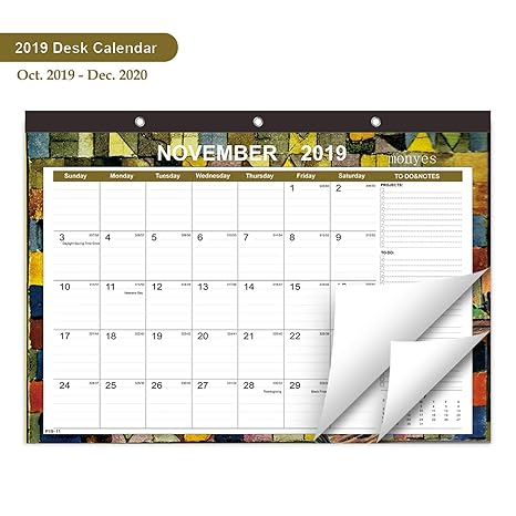 Planificador Mensual Grande Escritorio Calendario Pared 2019 2020