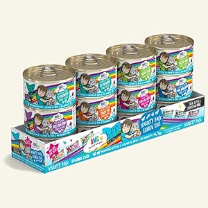 Weruva B.F.F. OMG - Best Feline Friend Oh My Gravy! Grain-Free Natural Wet Cat Food Cans, Land &amp; Sea Recipes in Gravy