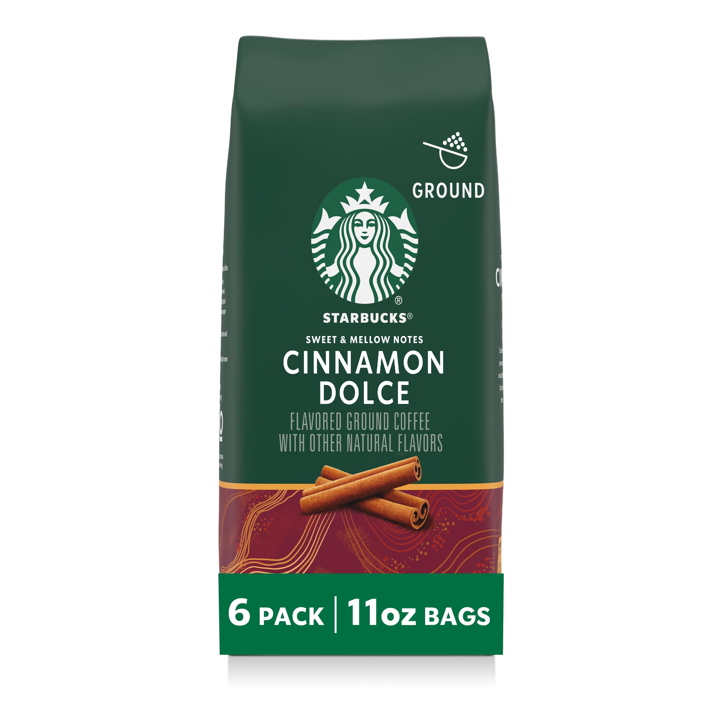 Photo 1 of  6 PStarbucks Ground Coffee, Flavored Hot or Iced Coffee, Cinnamon Dolce, Six 11 oz Bags?