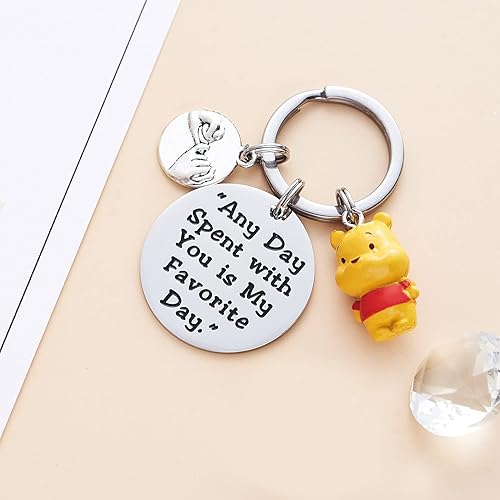 Tawdull Winnie the Pooh Keychain Friendship Gifts Any Day Spent