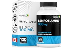 RENEW ACTIVES Benfotiamine 100mg – High Absorption Fat-Soluble Vitamin B1 – Supports Energy Production, Nutrient Metabolism, 