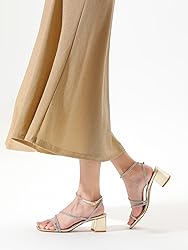 Shoe'N Tale Strappy Heels for Women Low Chunky