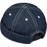 Clakllie Warm Brimless Hat Knitted Skull Cap Docker Hat Soft Beanie Worker Hat Rolled Cuff Sailor Fisherman Leon Hat